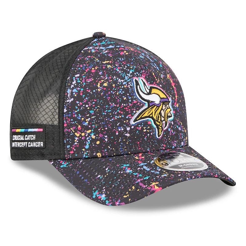 Youth New Era Black Minnesota Vikings 2025 NFL Crucial Catch 9FORTY Adjustable Hat