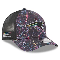 Youth New Era Black New England Patriots 2025 NFL Crucial Catch 9FORTY Adjustable Hat