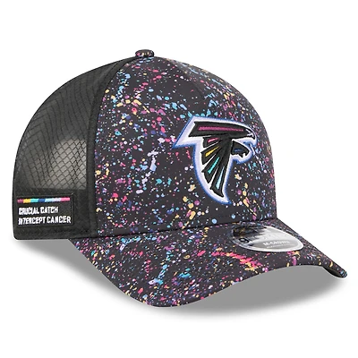 Youth New Era Black Atlanta Falcons 2025 NFL Crucial Catch 9FORTY Adjustable Hat