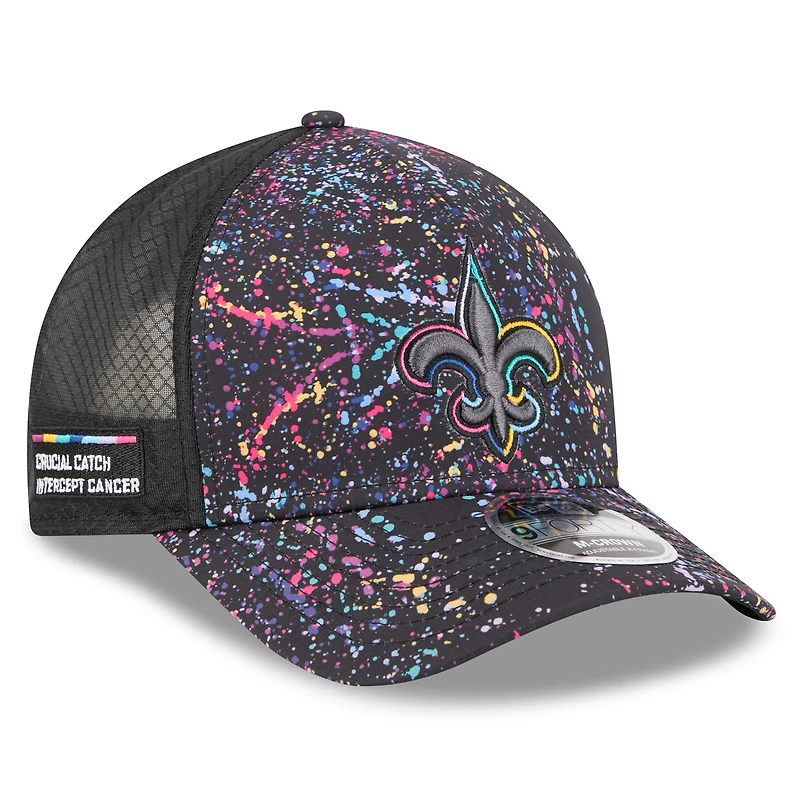 Youth New Era Black New Orleans Saints 2025 NFL Crucial Catch 9FORTY Adjustable Hat