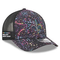Youth New Era Black New Orleans Saints 2025 NFL Crucial Catch 9FORTY Adjustable Hat