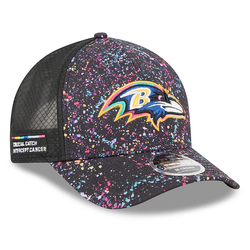 Youth New Era Black Baltimore Ravens 2025 NFL Crucial Catch 9FORTY Adjustable Hat