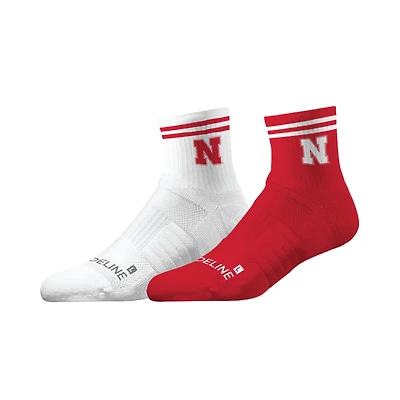 Unisex Strideline Nebraska Huskers Premium Knit 2-Pack Half Calf Socks Set