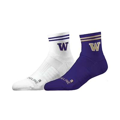 Unisex Strideline Washington Huskies Premium Knit 2-Pack Half Calf Socks Set