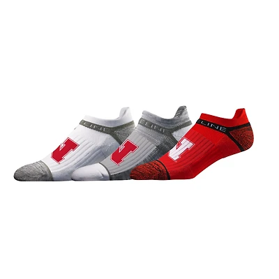 Unisex Strideline Nebraska Huskers Premium Low 3-Pack Ankle Socks Set
