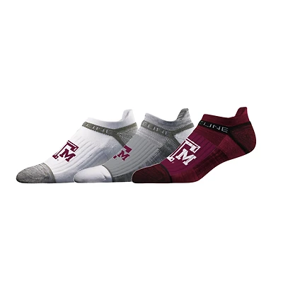 Unisex Strideline Texas A&M Aggies Premium Low 3-Pack Ankle Socks Set