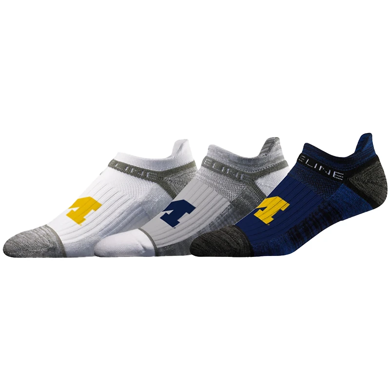 Unisex Strideline Michigan Wolverines Premium Low 3-Pack Ankle Socks Set