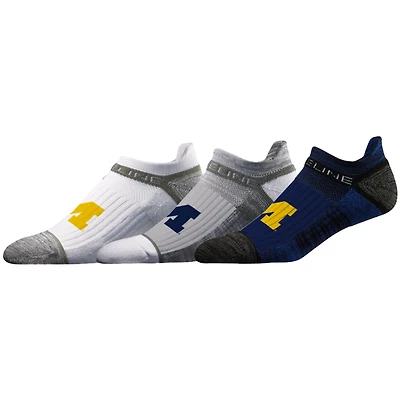 Unisex Strideline Michigan Wolverines Premium Low 3-Pack Ankle Socks Set