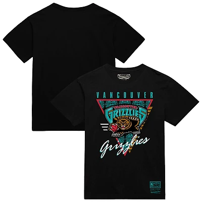 Men's Mitchell & Ness Black Vancouver Grizzlies Worldwide Collection Tri-Logo T-Shirt