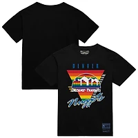 Men's Mitchell & Ness  Black Denver Nuggets Worldwide Collection Tri-Logo T-Shirt