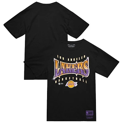 Men's Mitchell & Ness  Black Los Angeles Lakers Worldwide Collection Glow Up T-Shirt