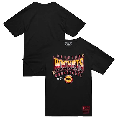 Men's Mitchell & Ness  Black Houston Rockets Worldwide Collection Glow Up T-Shirt