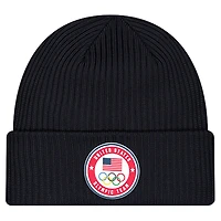 Men's New Era  Black Team USA Cuffed Knit Hat