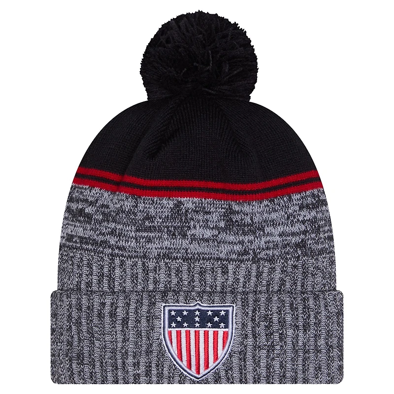 Men's New Era  Navy Team USA Cuffed Knit Hat with Pom