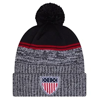 Men's New Era  Navy Team USA Cuffed Knit Hat with Pom