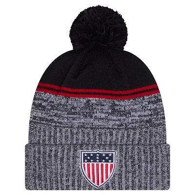 Men's New Era Navy Team USA Cuffed Knit Hat with Pom