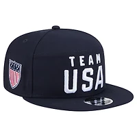 Men's New Era  Navy Team USA Side Patch 9FIFTY Split Panel Snapback Hat