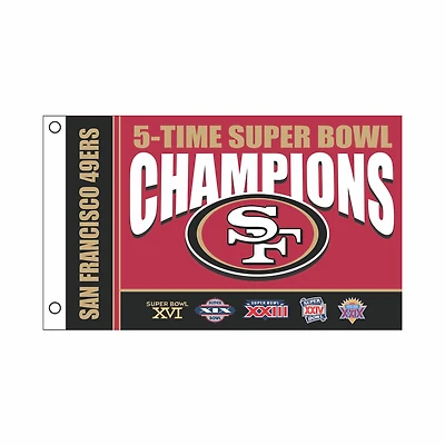San Francisco 49ers 3' x 5' Super Bowl Champions Single-Sided Flag