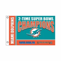 Miami Dolphins 3' x 5' Super Bowl Champions Single-Sided Flag