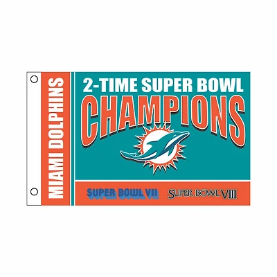 Miami Dolphins 3' x 5' Super Bowl Champions Single-Sided Flag