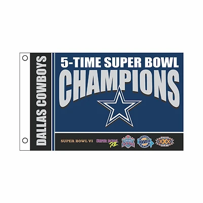 Dallas Cowboys 3' x 5' Super Bowl Champions Single-Sided Flag