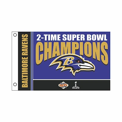Baltimore Ravens 3' x 5' Super Bowl Champions Single-Sided Flag