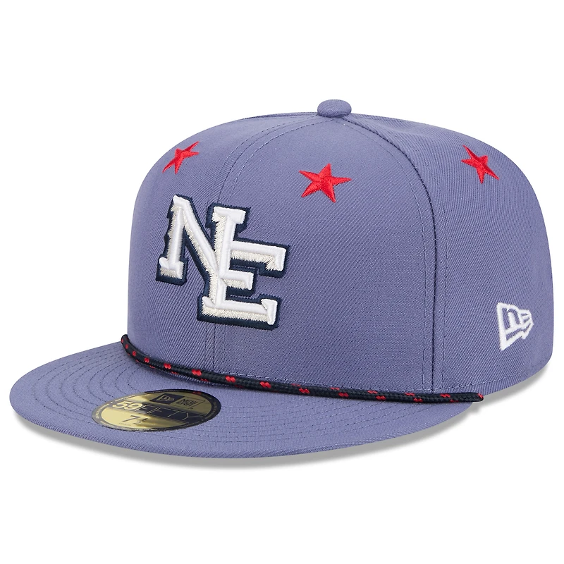 Men's New Era  Storm Blue England Patriots 2025 Rivalries Collection Sideline Rope 59FIFTY Fitted Hat