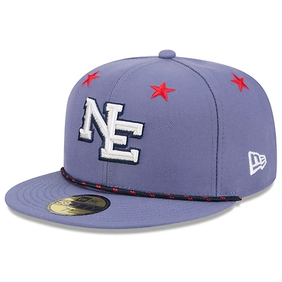 Men's New Era  Storm Blue England Patriots 2025 Rivalries Collection Sideline Rope 59FIFTY Fitted Hat