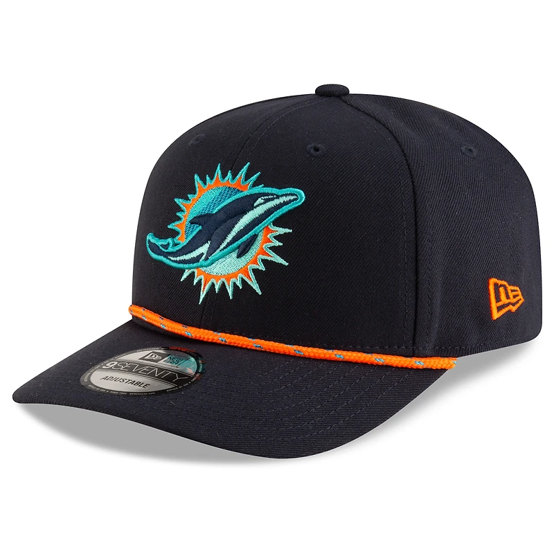 Men's New Era  Pitch Blue Miami Dolphins 2025 Rivalries Collection Sideline 9SEVENTY Adjustable Hat