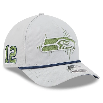 Men's New Era  Wolf Gray Seattle Seahawks 2025 Rivalries Collection Sideline A-Frame 9FORTY Adjustable Hat