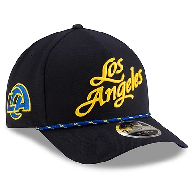 Men's New Era  Midnight Blue Los Angeles Rams 2025 Rivalries Collection Sideline A-Frame 9FORTY Adjustable Hat