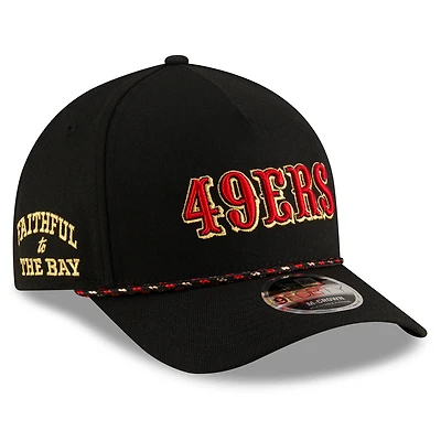 Men's New Era  Black San Francisco 49ers 2025 Rivalries Collection Sideline A-Frame 9FORTY Adjustable Hat