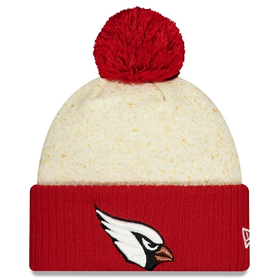 Men's New Era  Natural/Cardinal Arizona Cardinals 2025 Rivalries Collection Sideline Cuffed Knit Hat with Pom