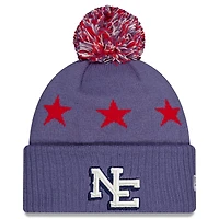 Men's New Era  Storm Blue New England Patriots 2025 Rivalries Collection Sideline Cuffed Knit Hat with Pom