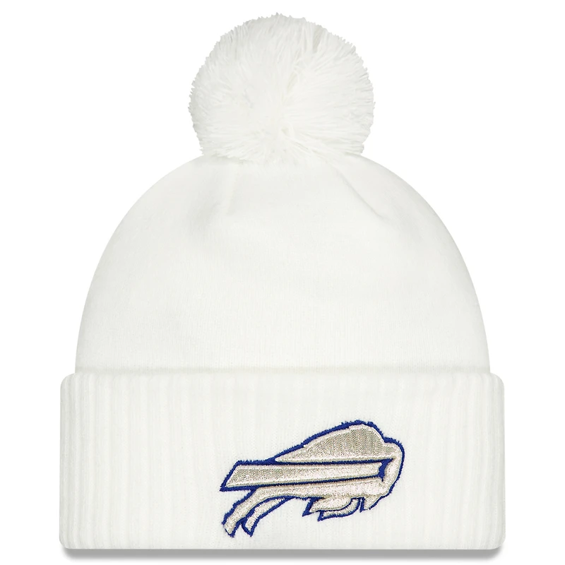 Men's New Era  White Buffalo Bills 2025 Rivalries Collection Sideline Cuffed Knit Hat with Pom