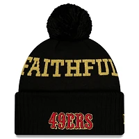 Men's New Era  Black San Francisco 49ers 2025 Rivalries Collection Sideline Cuffed Knit Hat with Pom