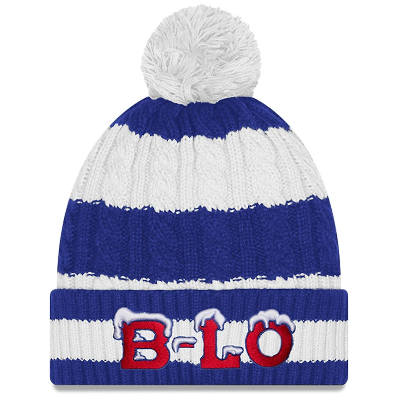 Women's New Era Royal Buffalo Bills 2025 Rivalries Collection Braided Cuffed Knit Hat with Pom