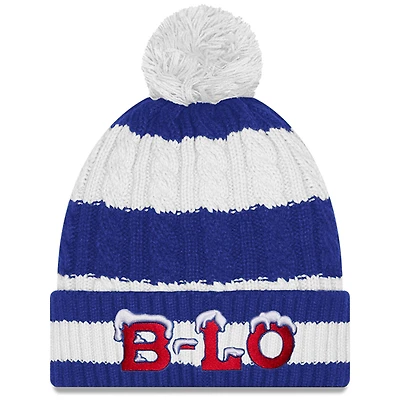 Women's New Era Royal Buffalo Bills 2025 Rivalries Collection Braided Cuffed Knit Hat with Pom