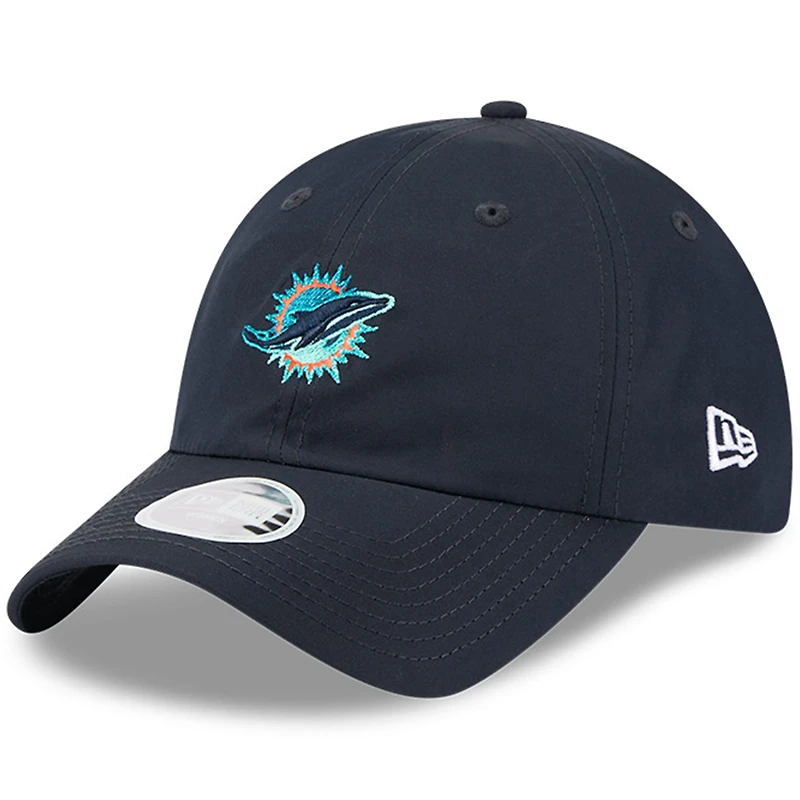 Women's New Era Pitch Blue Miami Dolphins 2025 Rivalries Collection Pony Tail Adjustable Hat