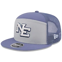 Men's New Era  Gray/Storm Blue New England Patriots 2025 Rivalries Collection Team Split Panel 9FIFTY Snapback Hat