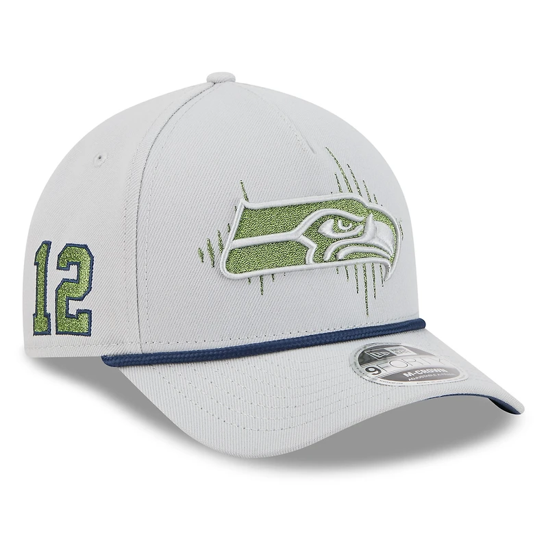 Youth New Era  Wolf Gray Seattle Seahawks 2025 Rivalries Collection 9FORTY A-Frame Adjustable Hat