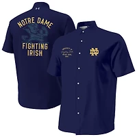 Men's Under Armour  Navy Notre Dame Fighting Irish Gameday Armourfuse Camp Button-Up Shirt