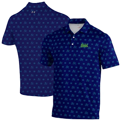 Men's Under Armour Navy Notre Dame Fighting Irish Gameday Armourfuse Polo
