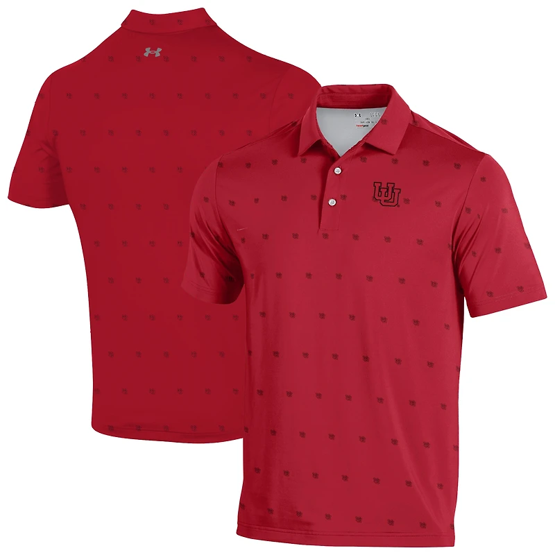 Men's Under Armour  Red Utah Utes Gameday ArmourFuse Polo