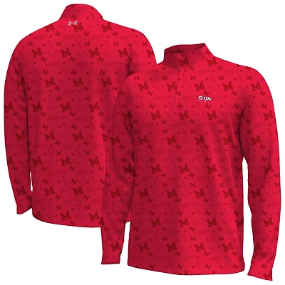 Men's Under Armour  Red Maryland Terrapins Gameday Armourfuse Half-Zip Jacket