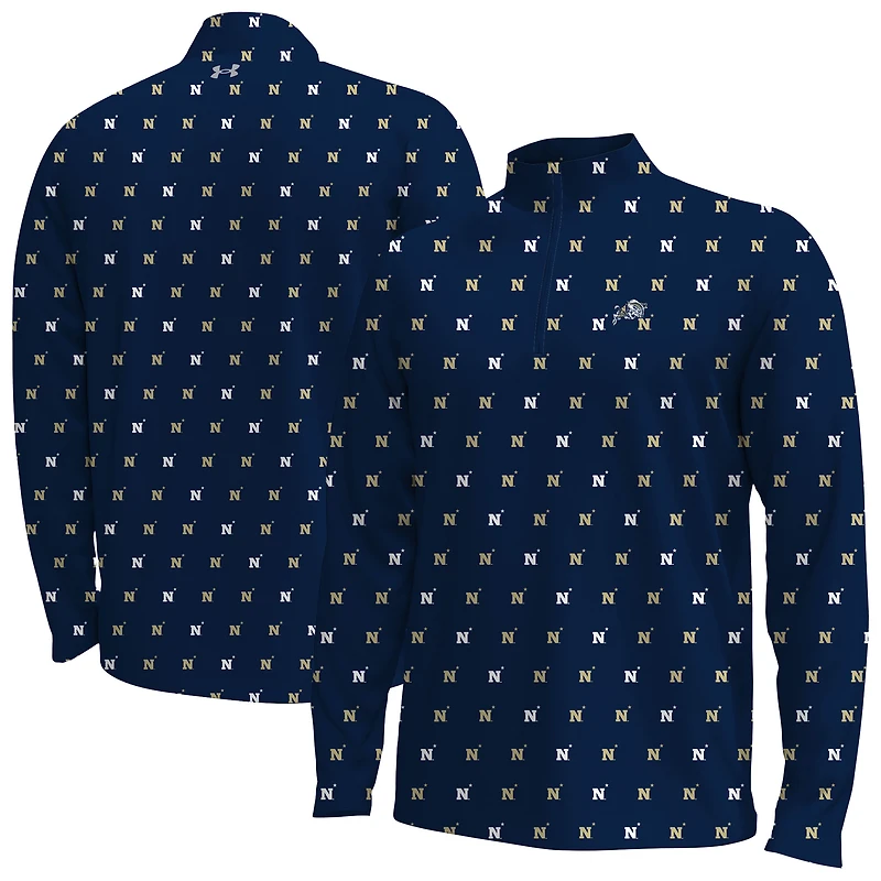 Men's Under Armour  Navy Midshipmen Gameday Armourfuse Half-Zip Top