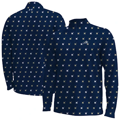 Men's Under Armour  Navy Midshipmen Gameday Armourfuse Half-Zip Top
