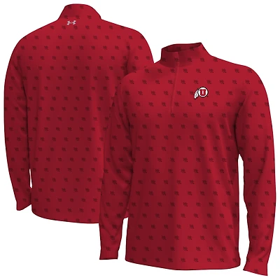 Men's Under Armour  Red Utah Utes Gameday Armourfuse Half-Zip Jacket