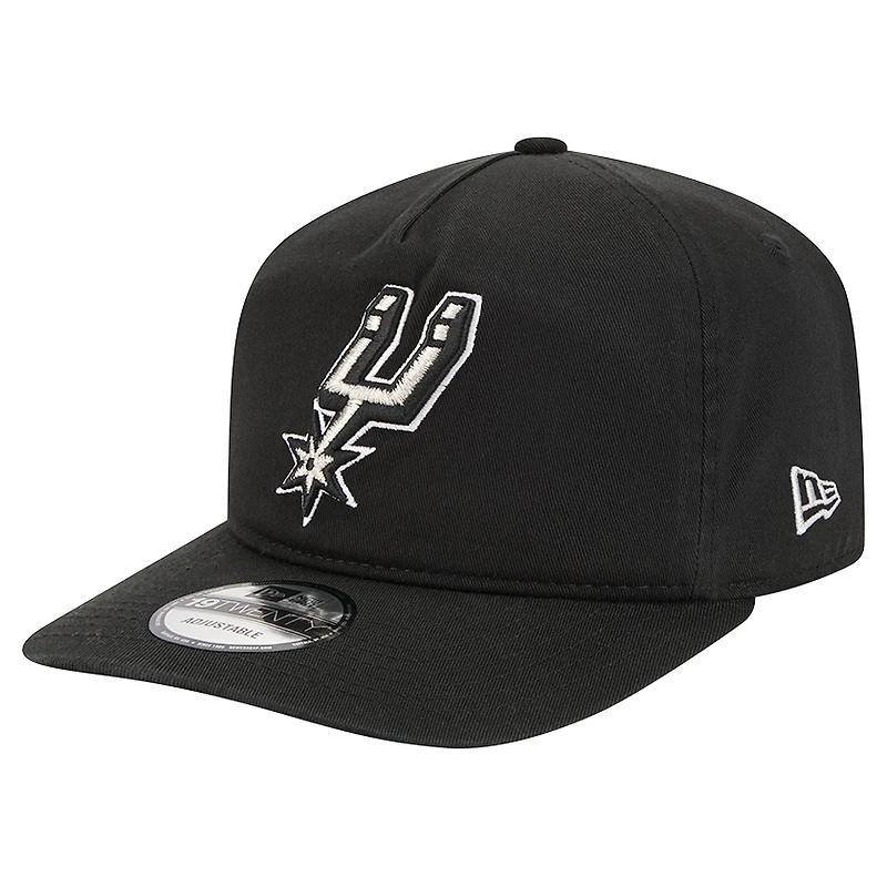 Men's New Era  Black San Antonio Spurs Cotton 19TWENTY Adjustable Hat