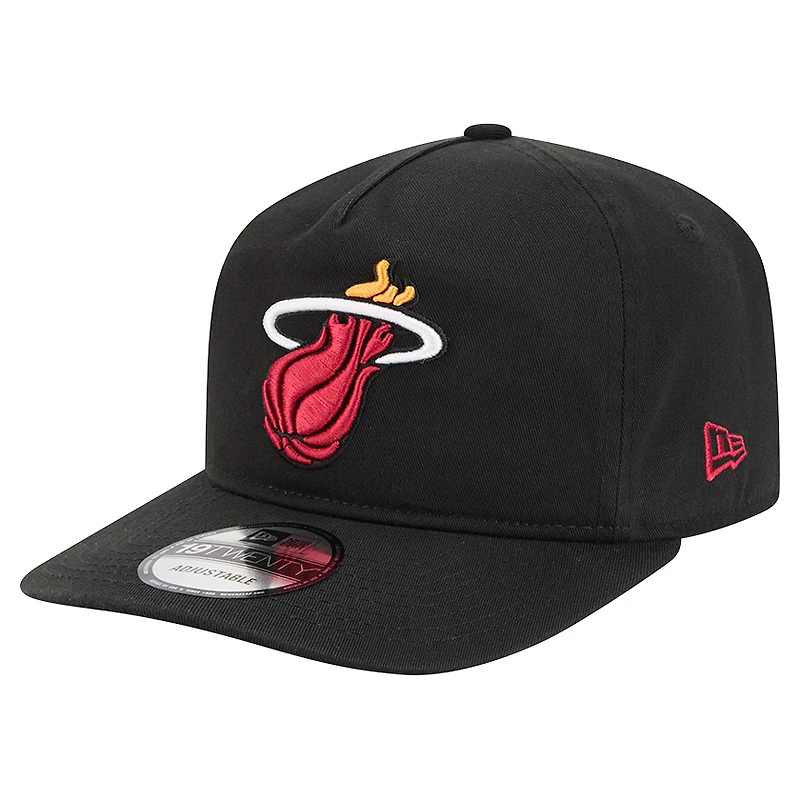 Men's New Era  Black Miami Heat Cotton 19TWENTY Adjustable Hat